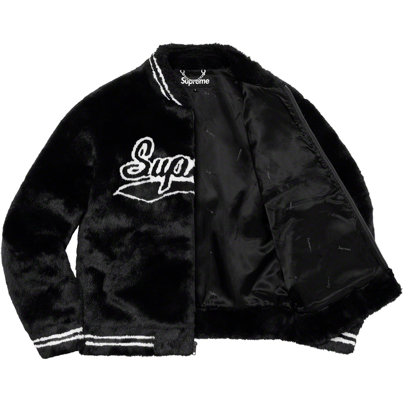 Faux Fur Varsity Jacket view 8